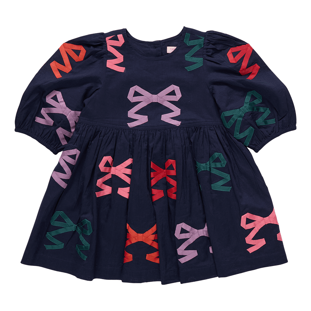 Girls Brooke Dress Multi Bow Applique - Après NJ
