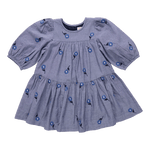Girls Fiona Dress - Blue Blossom Embroidery - Après NJ