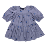 Girls Fiona Dress - Blue Blossom Embroidery - Après NJ