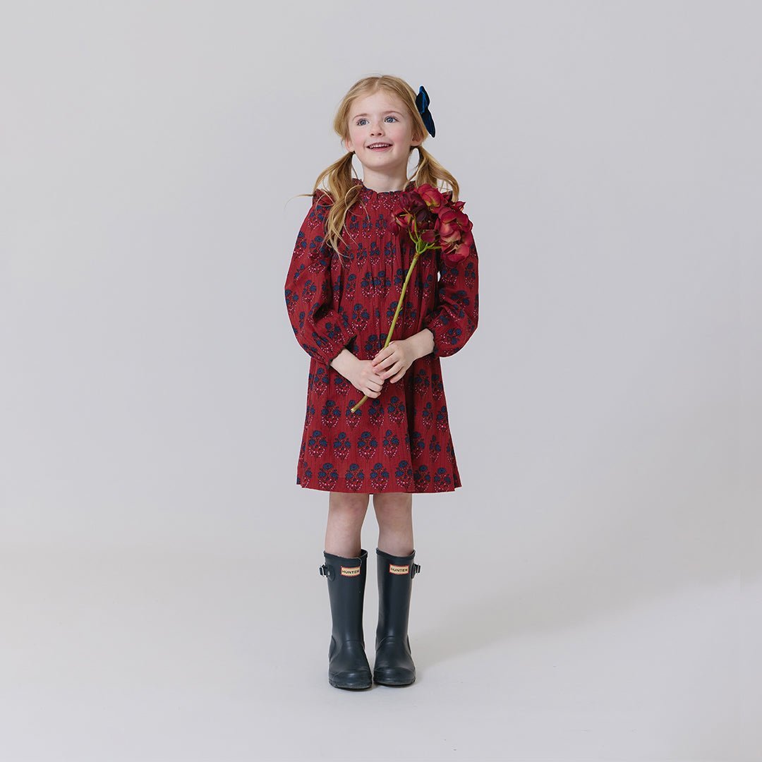 Girls Jaipur Dress Red Autumn Strawflower - Après NJ