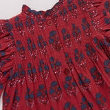 Girls Jaipur Dress Red Autumn Strawflower - Après NJ
