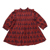 Girls Jaipur Dress Red Autumn Strawflower - Après NJ