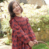 Girls Jaipur Dress Red Autumn Strawflower - Après NJ