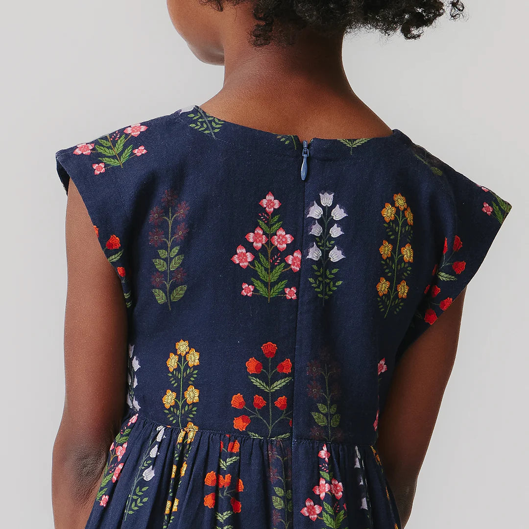 Peachy Dress in Navy Field Floral