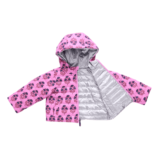 Girls Reversible Riley Jacket - Pink Strawflower - Après NJ