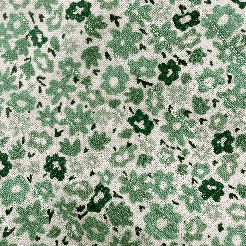 CLose up of green flower print