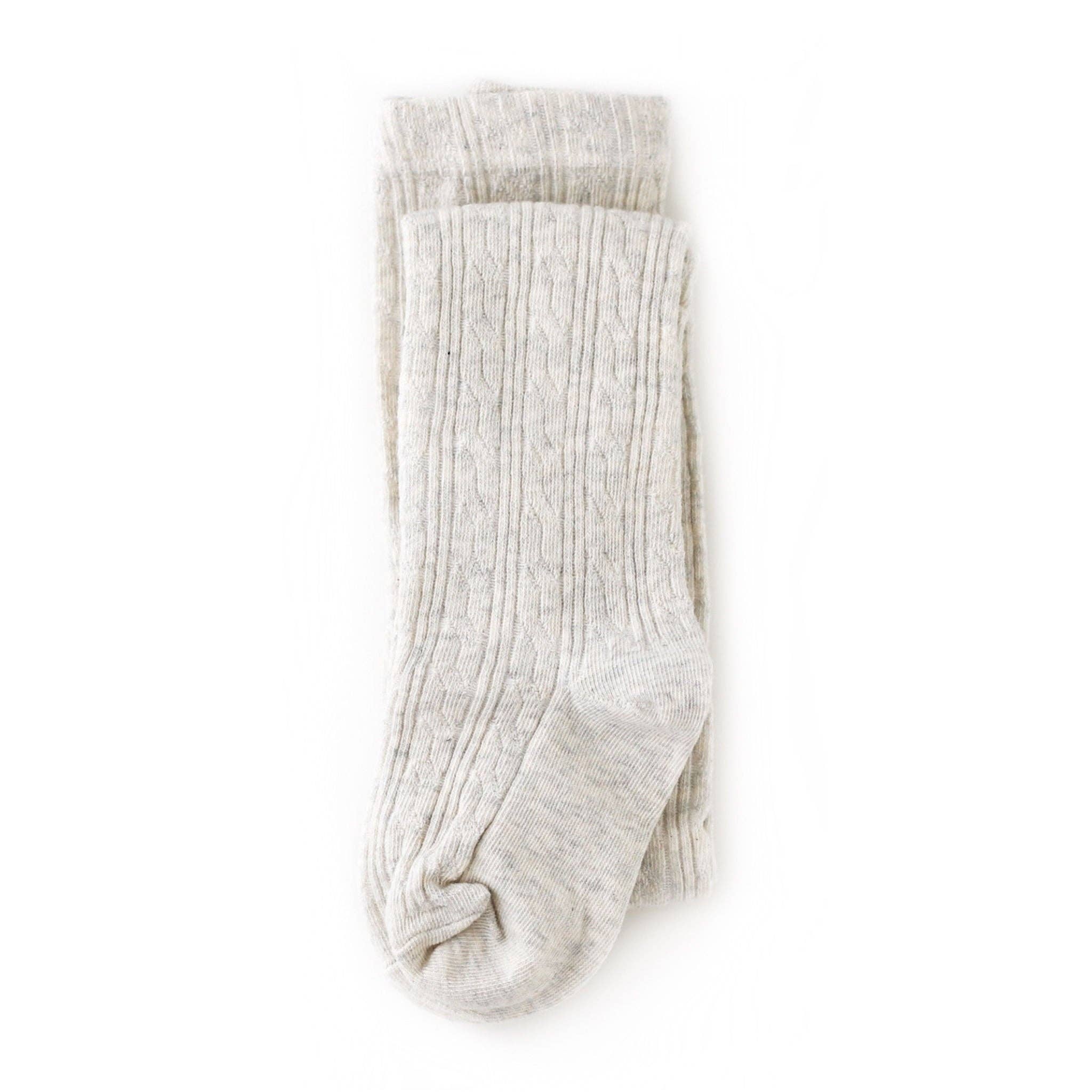 Heathered Ivory Cable Knit Tights - Après NJ