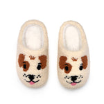 Indoor / Outdoor Slippers - Kids - Puppy Dog Faces - Cream - Après NJ
