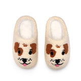 Indoor / Outdoor Slippers - Kids - Puppy Dog Faces - Cream - Après NJ