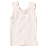 Joy Ruffle Ribbed Tank-Cream