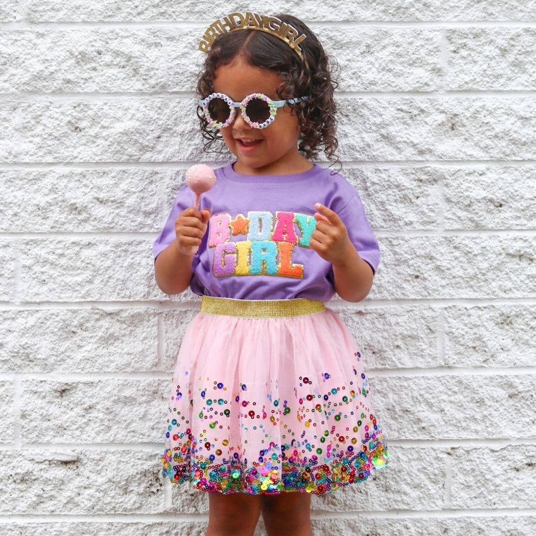 Lavender Birthday Girl Patch Short Sleeve T-Shirt - Après NJ