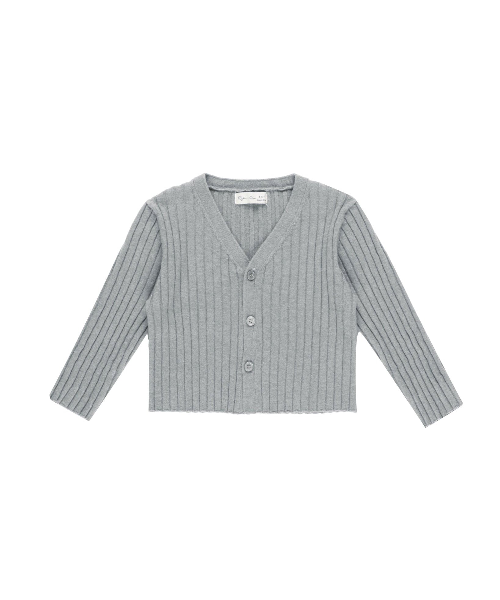 Long Sleeve Knit Button Top - Dusty Blue (Kids & Teen) - Après NJ