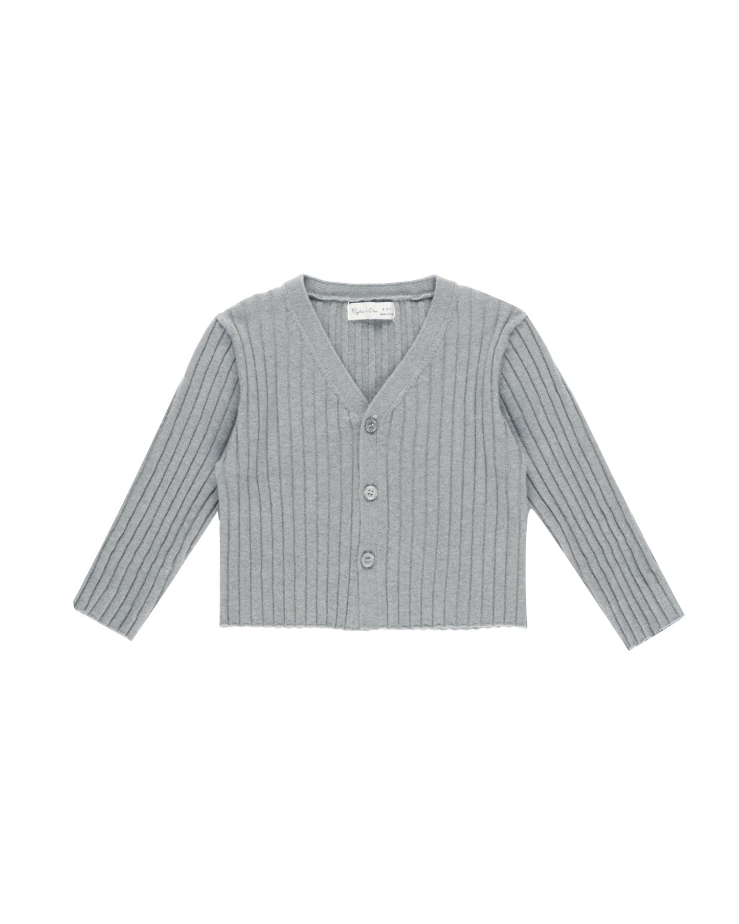 Long Sleeve Knit Button Top - Dusty Blue (Kids & Teen) - Après NJ