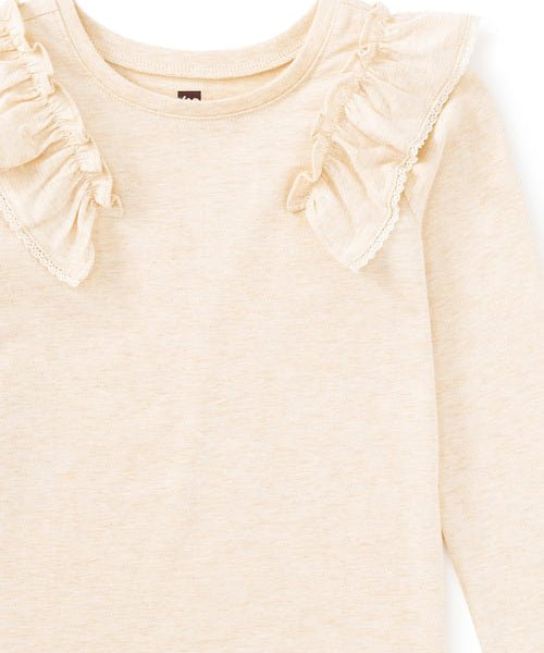 Long Sleeve Lace Trim Top - Oatmeal - Après NJ