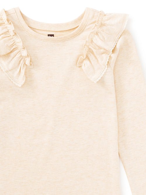 Long Sleeve Lace Trim Top - Oatmeal - Après NJ