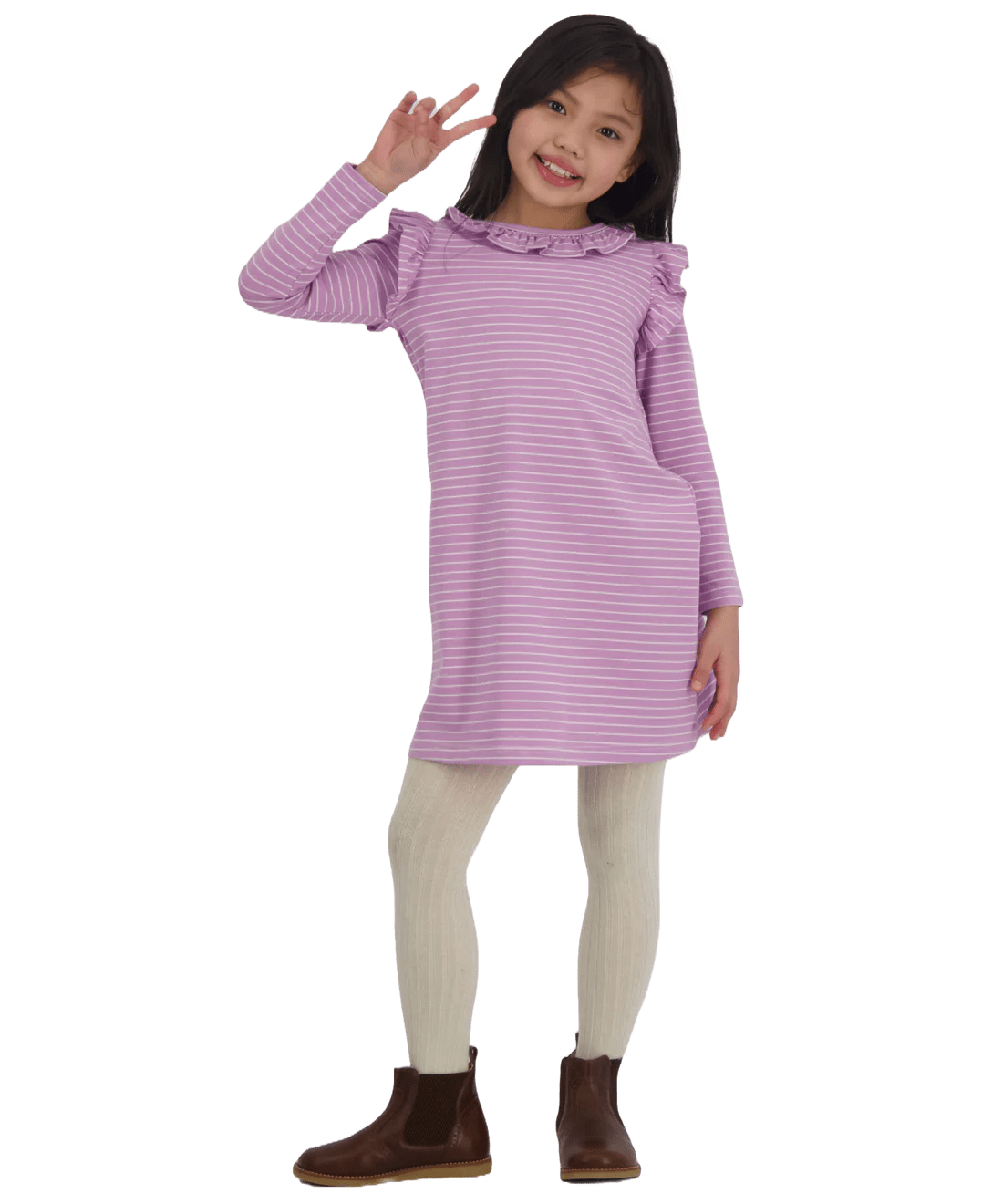 Luna Dress in Lavender Stripe - Après NJ