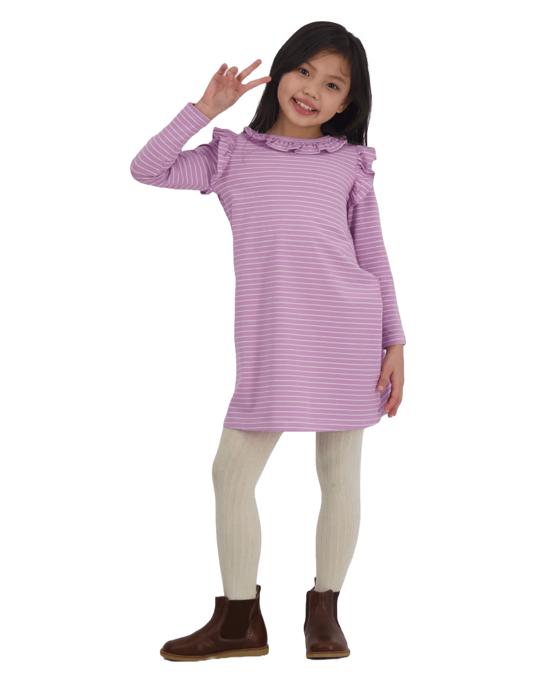 Luna Dress in Lavender Stripe - Après NJ