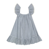 Mini Eva Girl's Ruffle Dress Marine Stripe - Après NJ