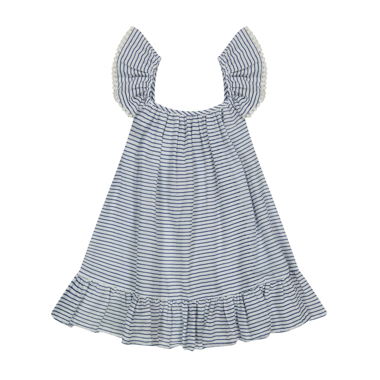 Mini Eva Girl's Ruffle Dress Marine Stripe - Après NJ