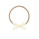 Lace Bow Mini Cream Headband