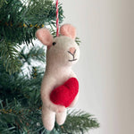 Mouse Holding Heart Ornament - Après NJ
