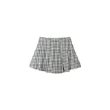 Navy Check Pleated Skirt - Après NJ