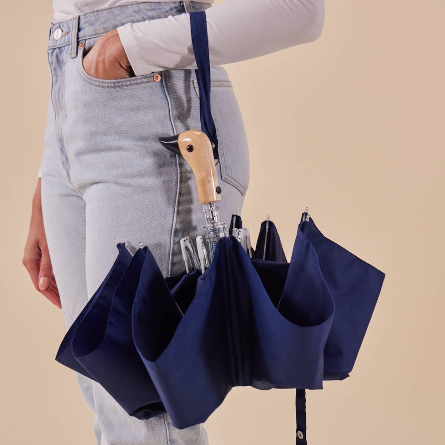 Navy Compact Eco - Friendly Original Duckhead Umbrella - Après NJ