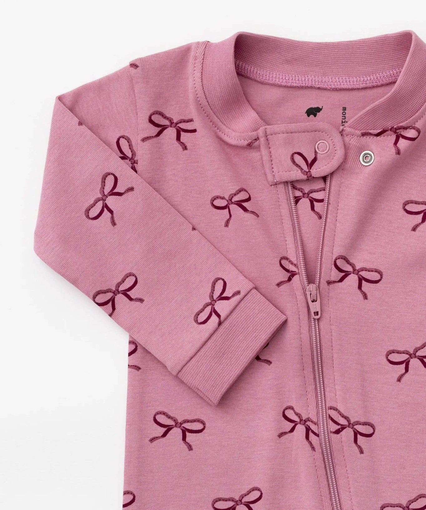 One - Piece Baby PJ Pink Ribbons - Après NJ