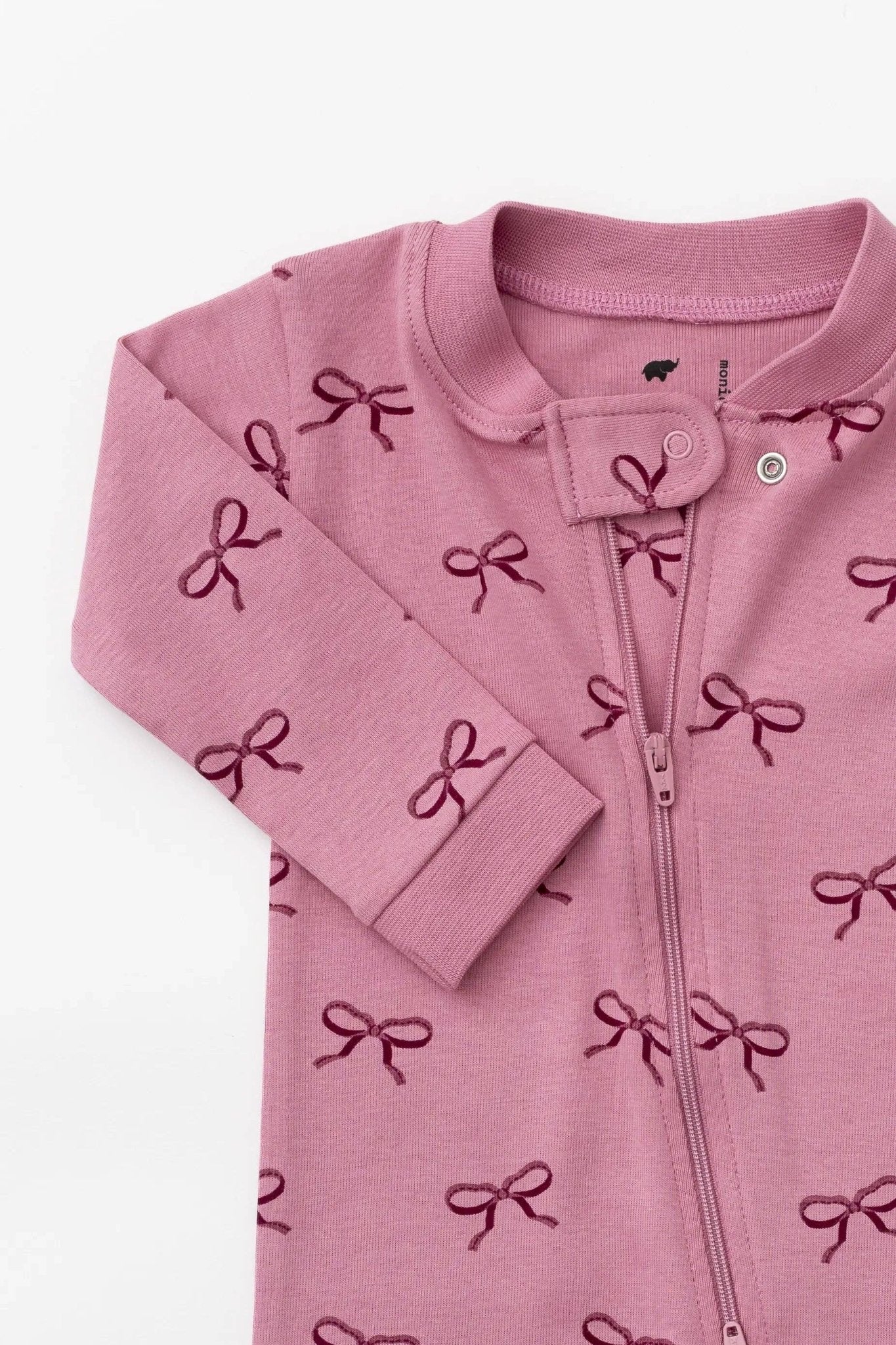 One - Piece Baby PJ Pink Ribbons - Après NJ