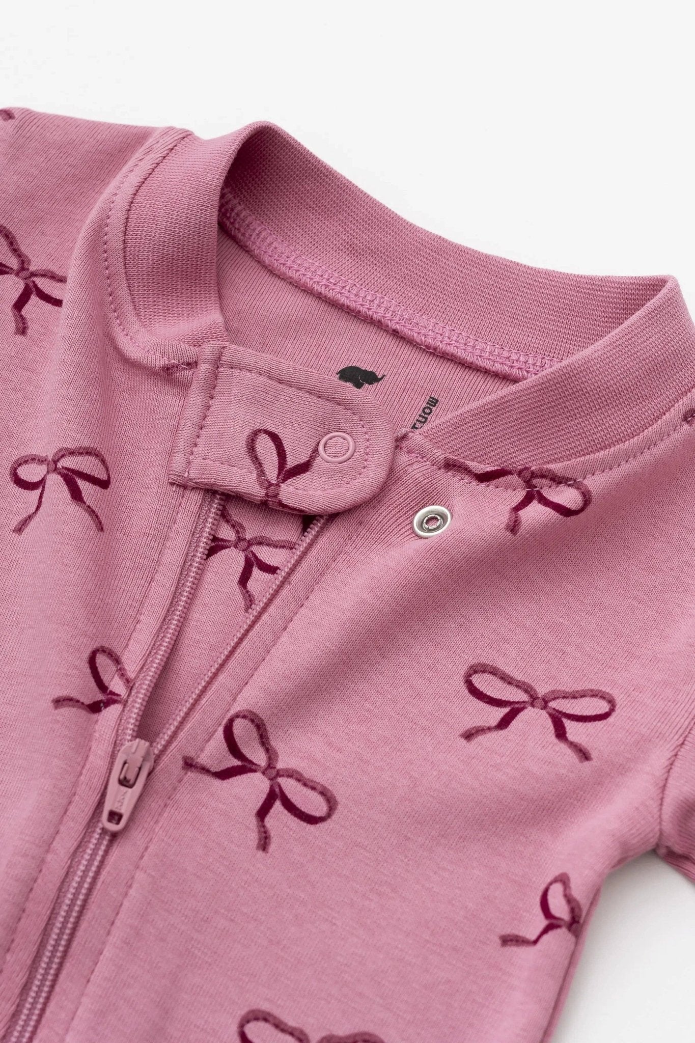 One - Piece Baby PJ Pink Ribbons - Après NJ