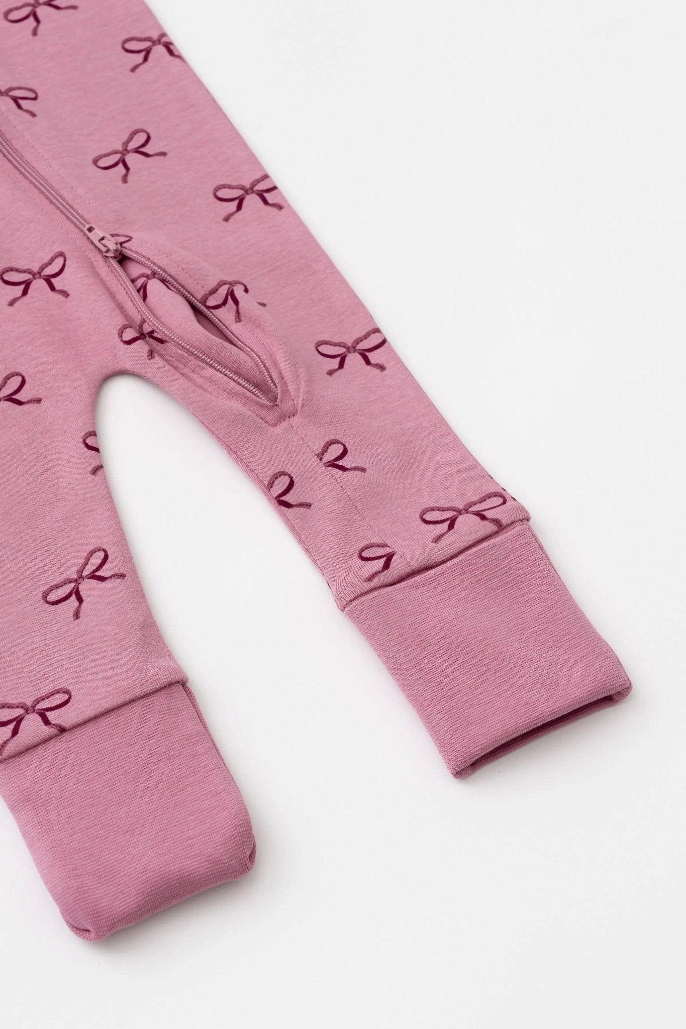 One - Piece Baby PJ Pink Ribbons - Après NJ