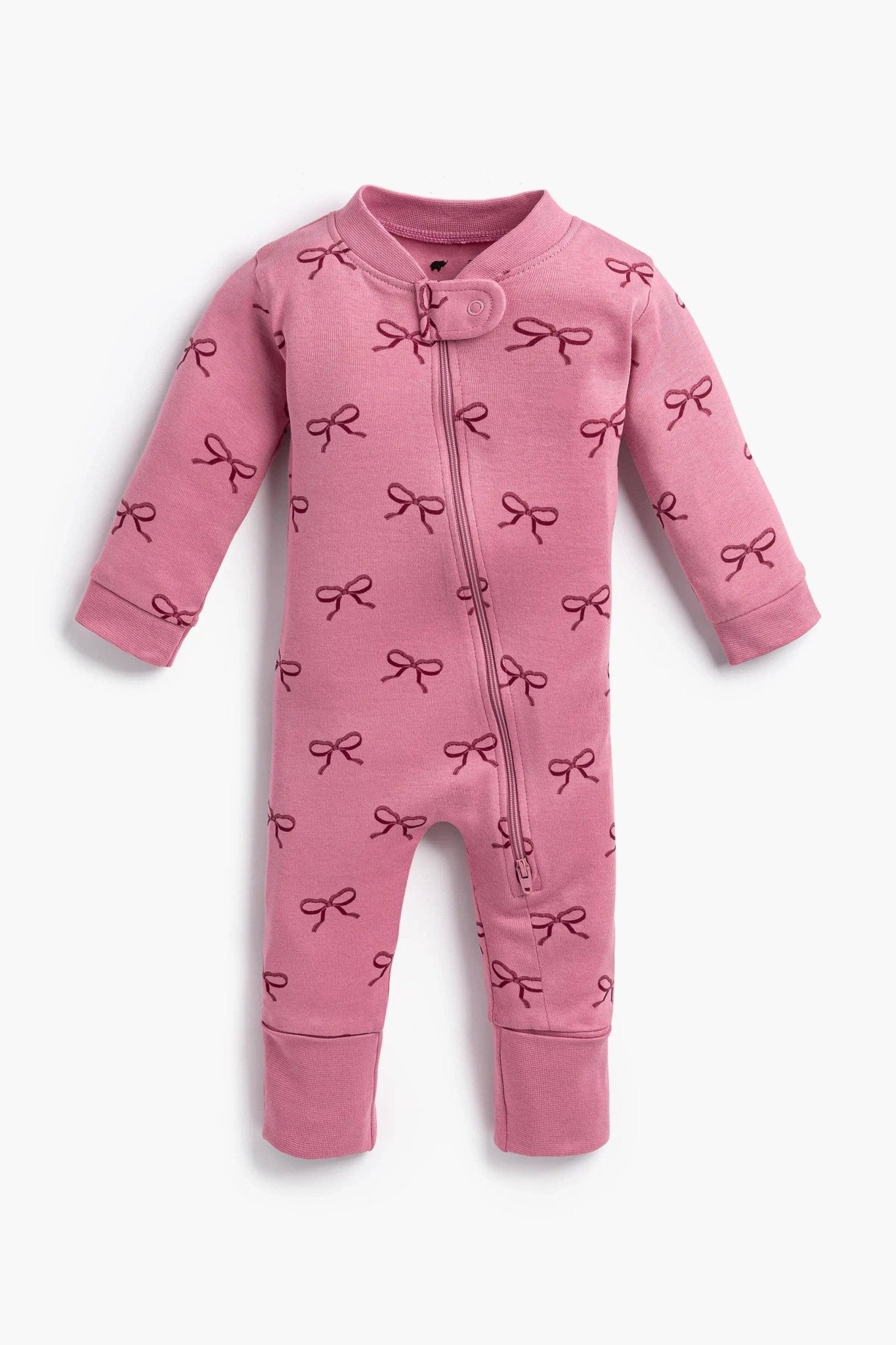 One - Piece Baby PJ Pink Ribbons - Après NJ