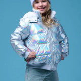 Hologram Rainbow Puffer Jacket
