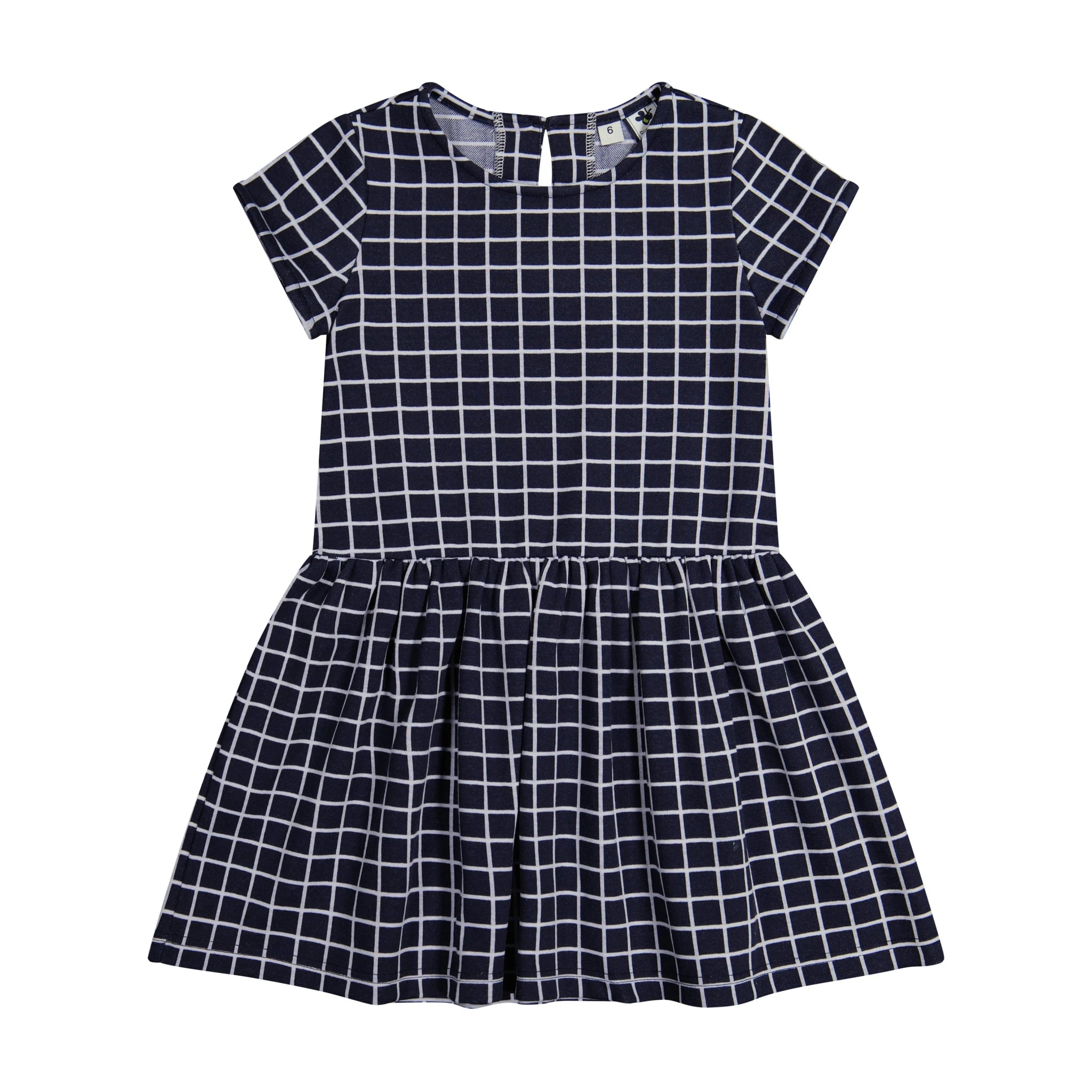 Palmer Dress in Navy Windowpane - Après NJ