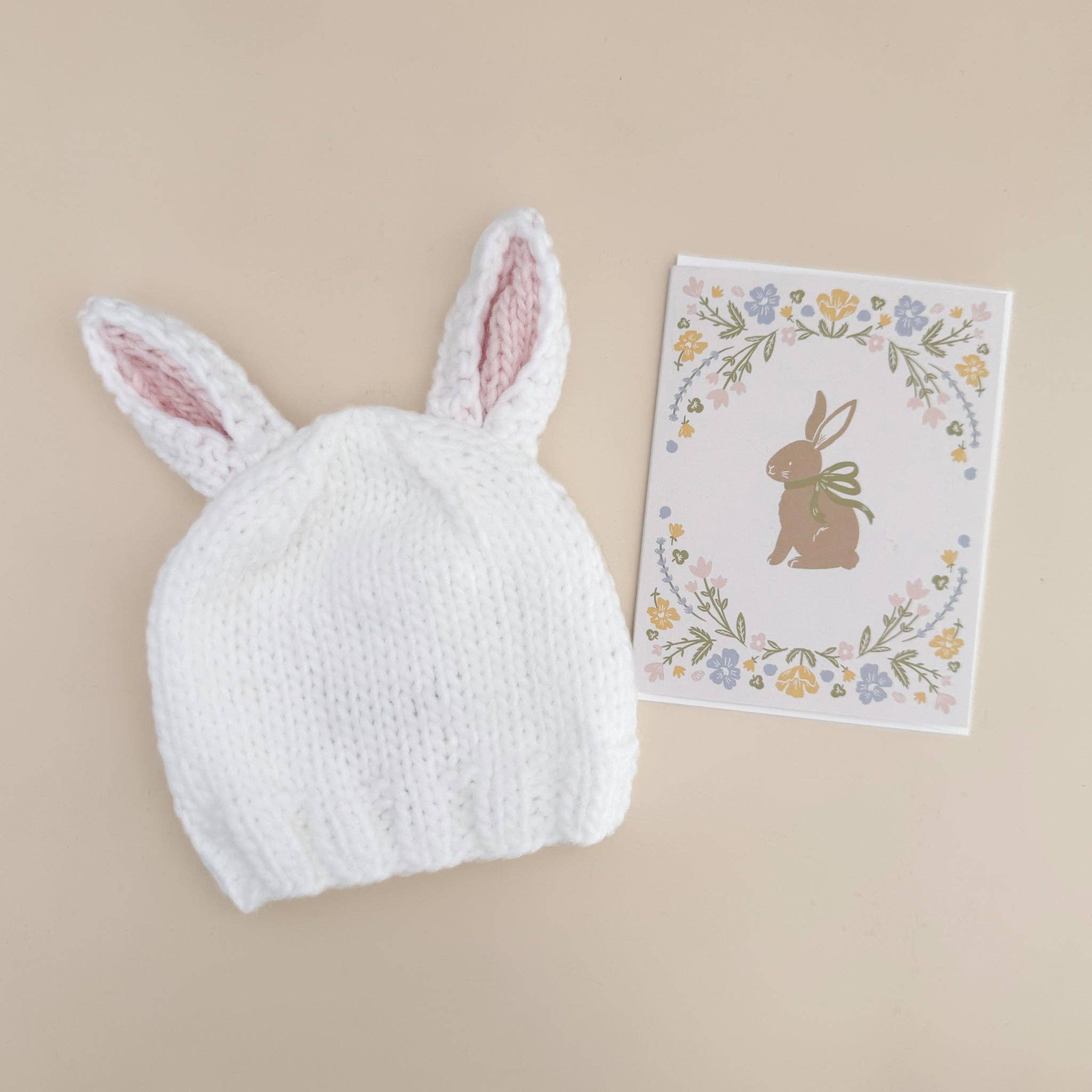 Pastel Floral Bunny Baby Congrats Greeting Card - Après NJ
