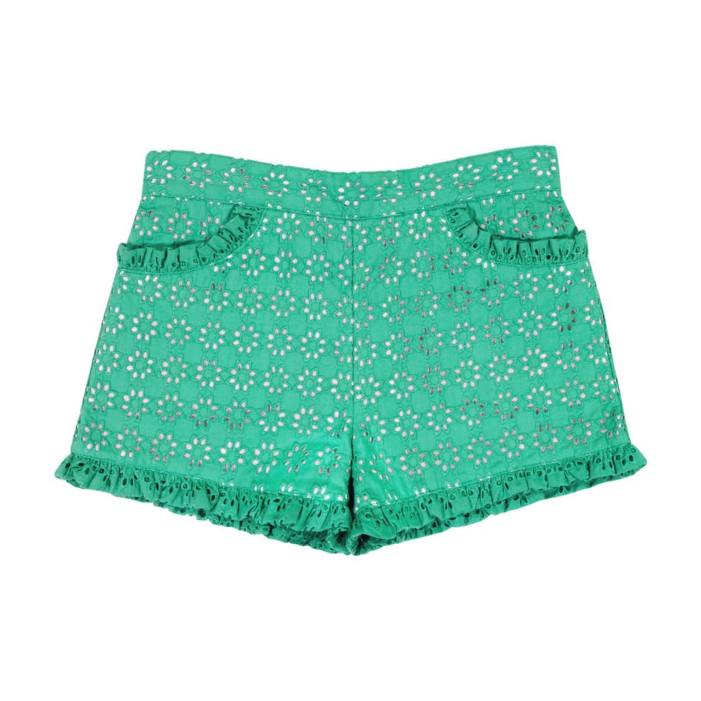 Phoebe Pocket Shorts Green Eyelet - Après NJ