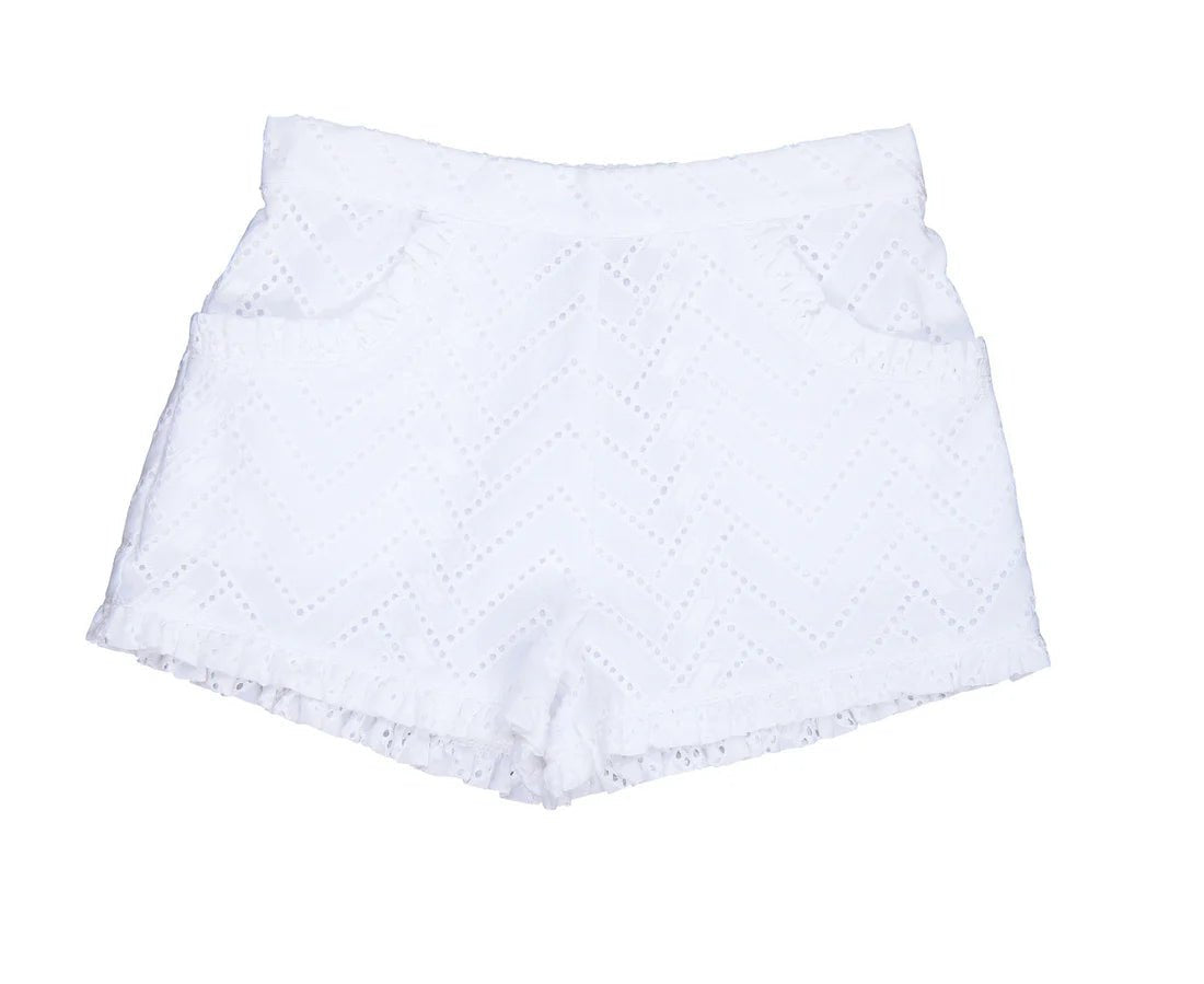 Phoebe Pocket Shorts in White Eyelet - Après NJ