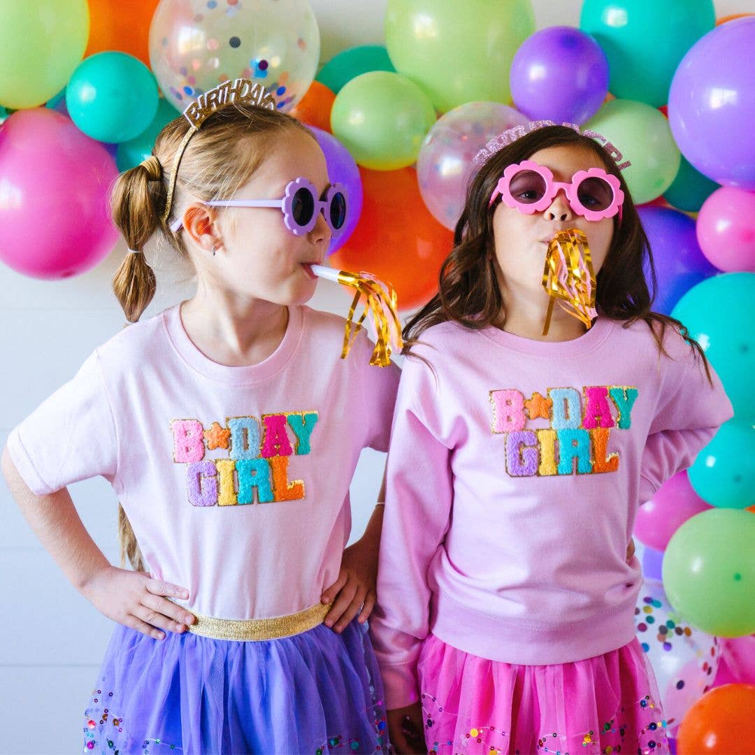 Pink Birthday Girl Patch Short Sleeve T-Shirt - Après NJ