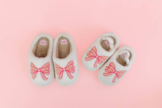 Pink Bow Plush Slippers - Après NJ
