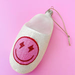 Pink Smiley Face Slipper Christmas Ornament - Après NJ