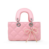 Quilted Rectangle Bow Charm Handbag - Après NJ