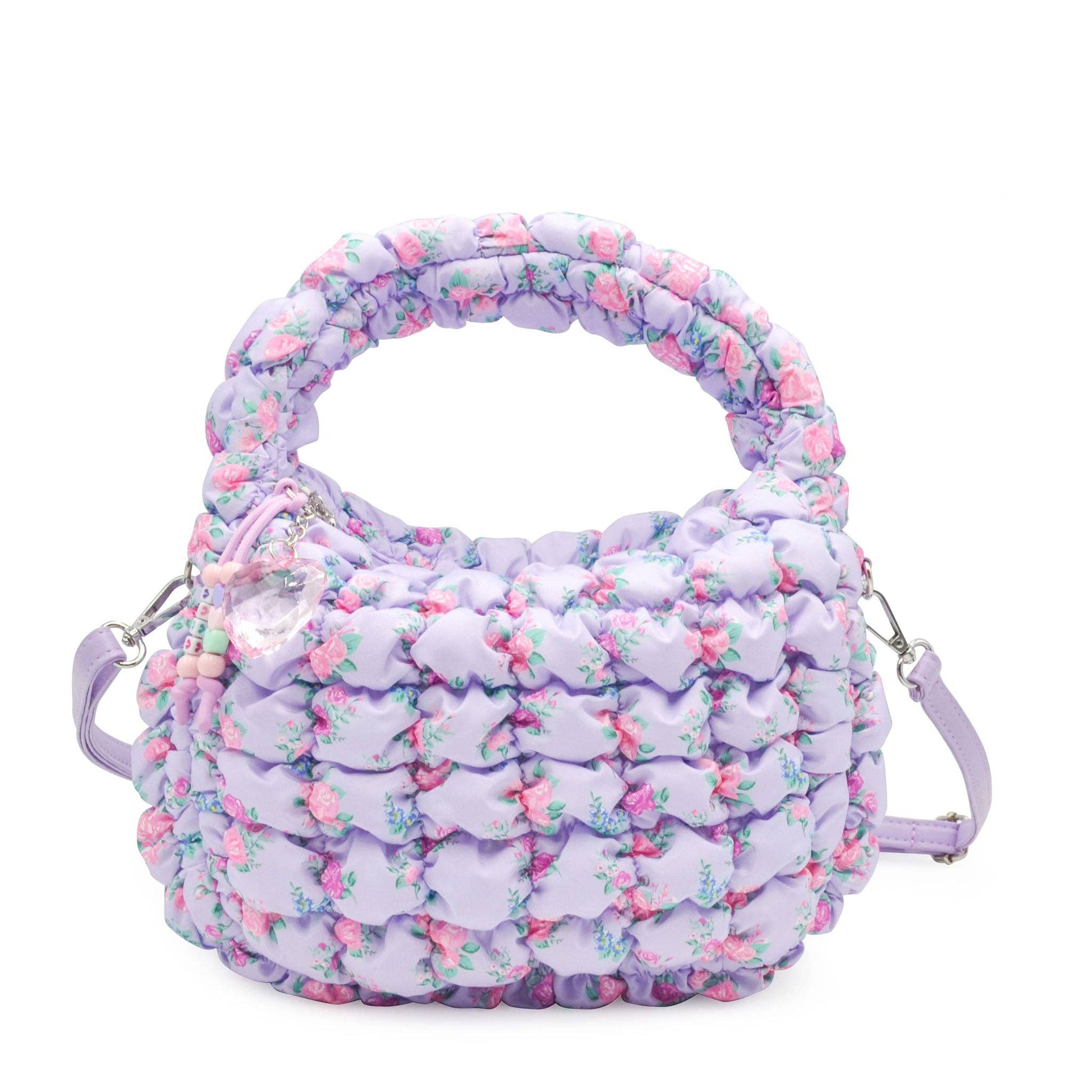 Quilted Scrunchies Floral Printed Mini Hobo Crossbody Bag - Après NJ