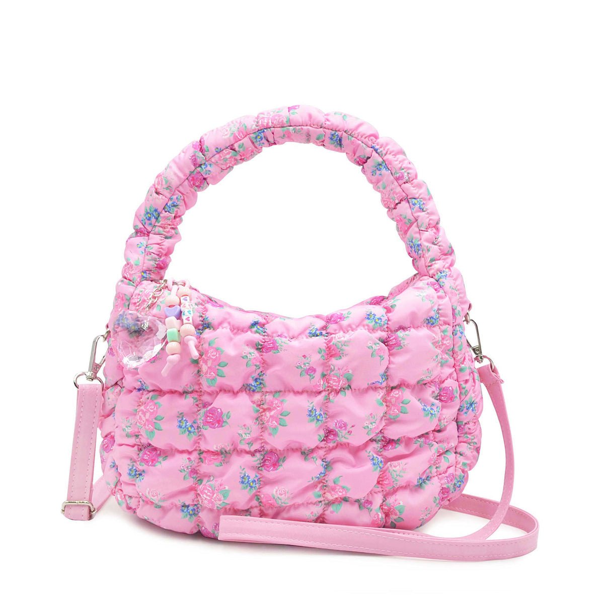 Quilted Scrunchies Floral Printed Mini Hobo Crossbody Bag - Après NJ