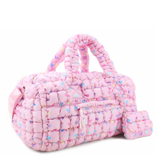 Quilted Scrunchies Heart Printed Large Duffle Bag - Après NJ