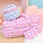 Quilted Scrunchies Heart Printed Large Duffle Bag - Après NJ