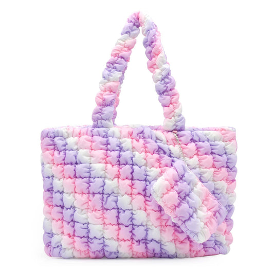 Quilted Scrunchies Large Tote Bag with Coin Purse - Après NJ