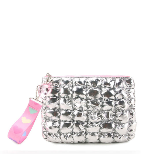 Quilted Scrunchies Metallic Wristlet - Silver - Après NJ