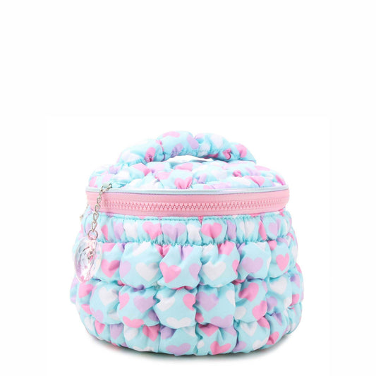 Quilted Scrunchies Printed Hearts Glam Bag with Heart Charm - Après NJ