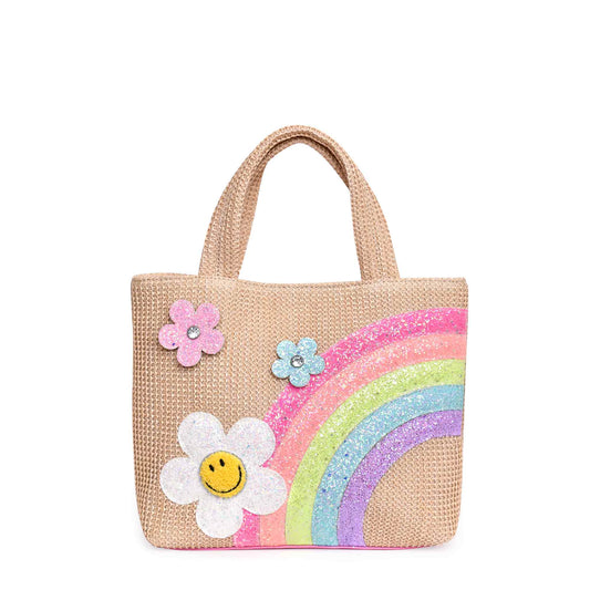 Rainbow Daisy Straw Mini Tote Bag - Après NJ