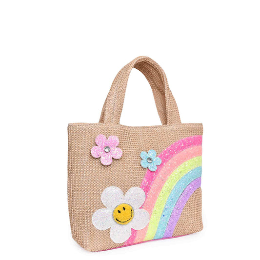 Rainbow Daisy Straw Mini Tote Bag - Après NJ